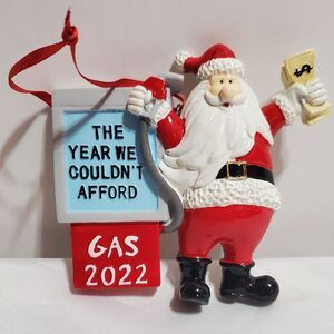 Ceramic Santa 3.5" The Year We Couldn't Afford Gas 2022 Christmas Ornament